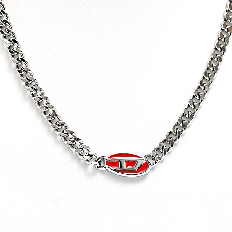 楽天市場】ディーゼル ネックレス メンズ シルバー レッド DX1446040