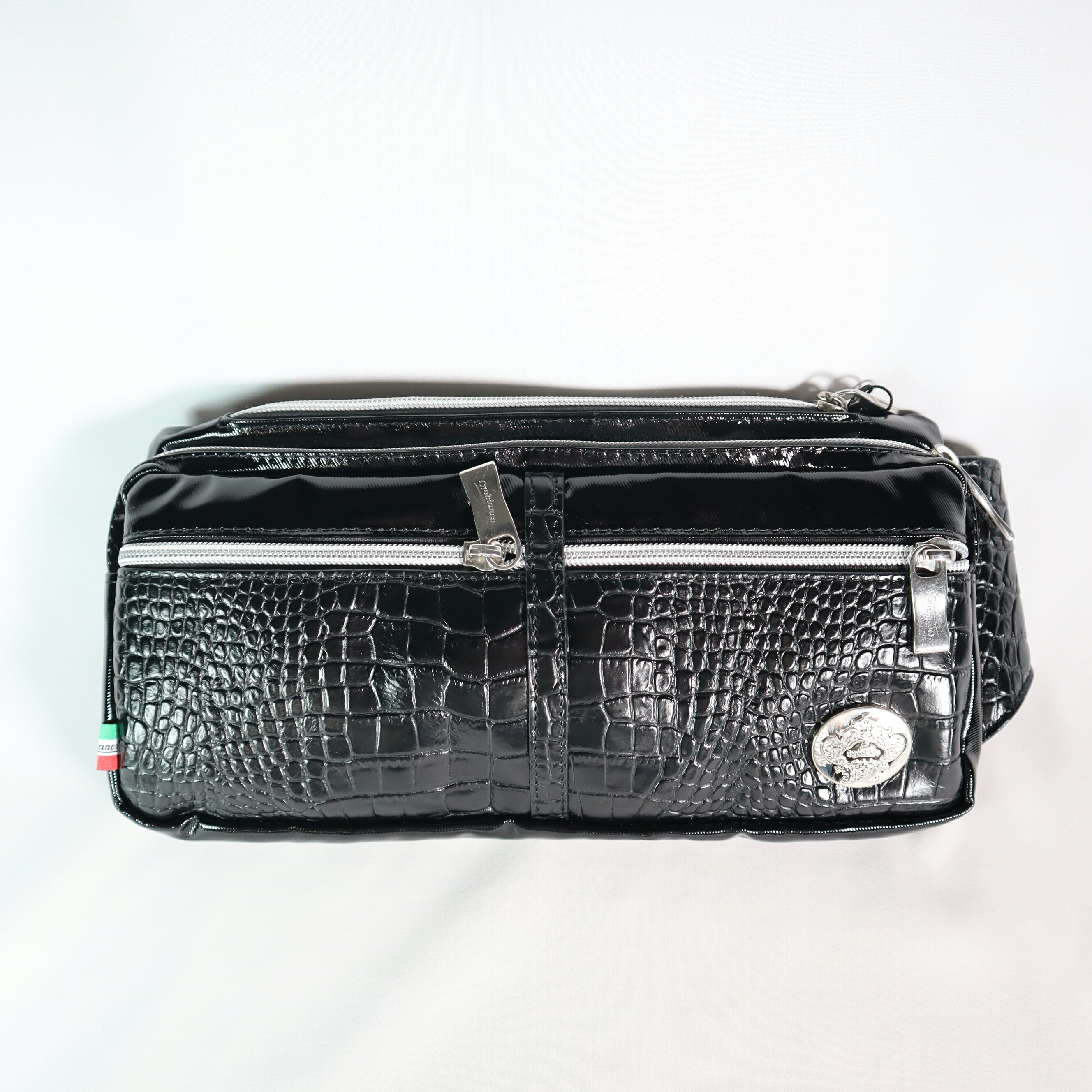オロビアンコ ボディバッグ メンズ ブラック シンプル Orobianco 鞄 Augusto 10 Tek B Drillak Coccolino Lucido 並行輸入品 卸売り