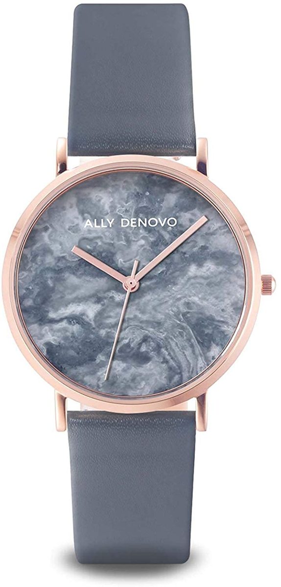 ウオッチ 分かりやすい マーブル なめし革ALLY DENOVO アリーデノヴォ AF5005-11 Carrara Marble 36粍 サクラ色ゴールド 薄墨色 石英 雨合羽 レディース ご覧なさる 差し上げ物 新生きて行く 並行輸入品