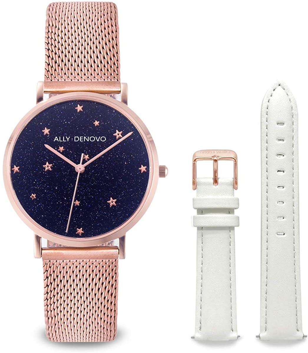 ウオッチ ファッションウォッチ 星空 雨合羽ALLY DENOVO アリーデノヴォ AF5017-2レディース 石英 Starry Night BeltSet 36粍 スタリーナイト なめし革胴締め付き添い人 新生きて行く 並行輸入品