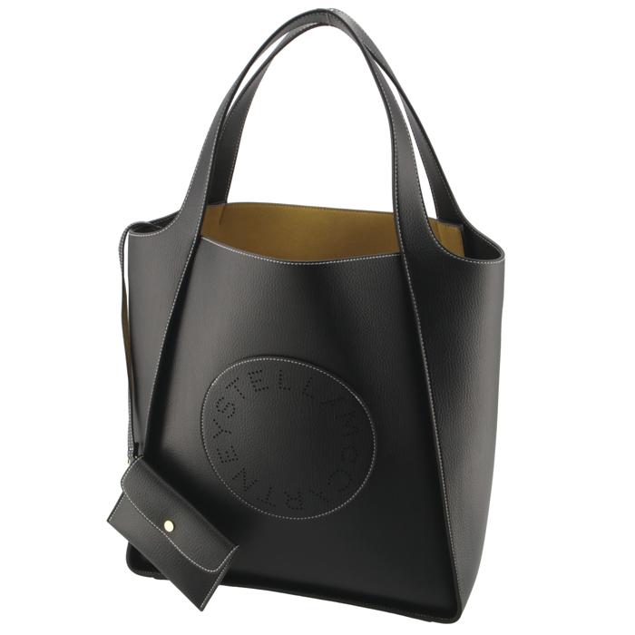 【STELLA MCCARTNEY】関税込☆ロゴ入り ハンドバッグ ブラック Stella McCartney STELLA McCARTNEY ステラマッカートニー