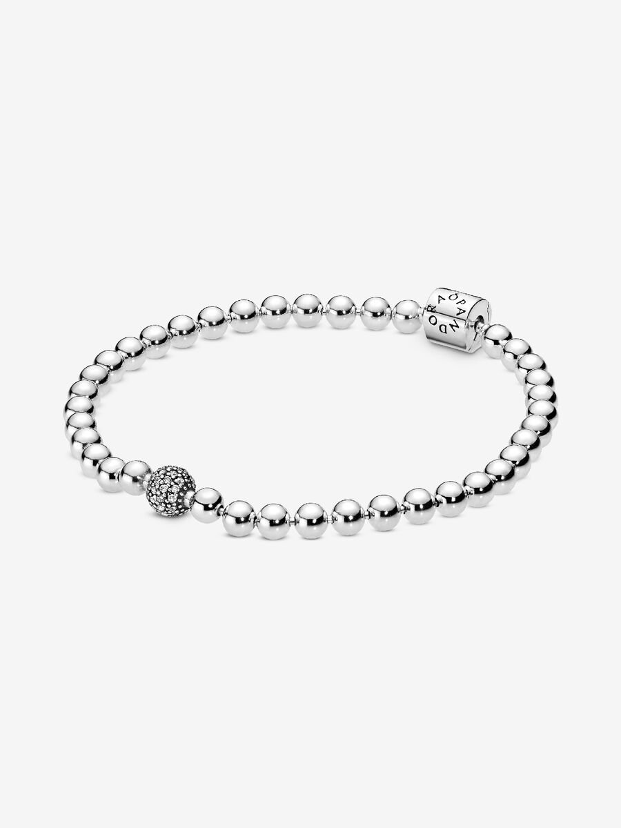 パンドラ ブレスレット レディース Beads & Pav? Bracelet 19サイズ シルバー 598342CZ-19 PANDORA|カナリア店