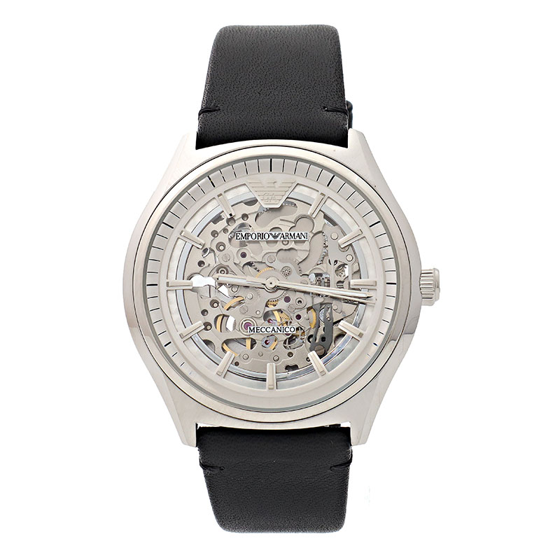 エンポリオアルマーニ 腕時計 メンズ メカニコ ブラック シルバー AR60003 EMPORIO ARMANI Meccanico 時計 ウオッチ
