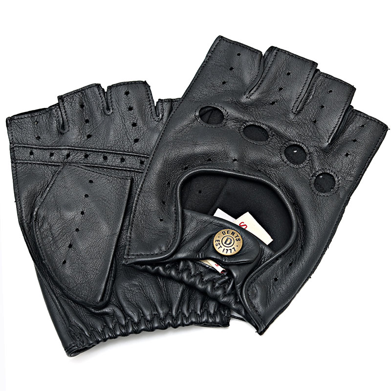 【新品未使用】DENTS ブラック レザー手袋 M Milton｜男性用裏地なし革手袋｜Dents