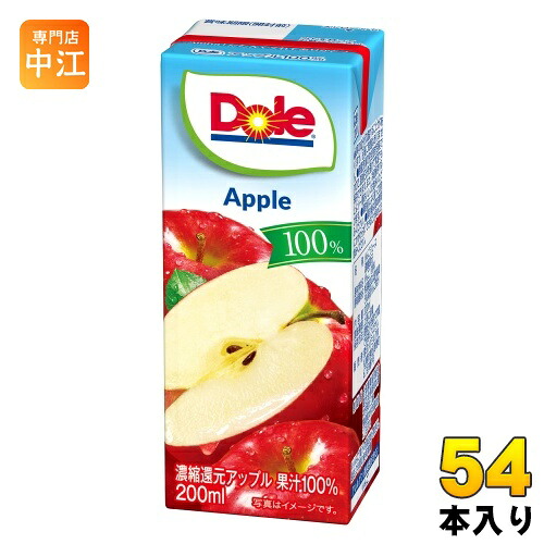 雪印メグミルク Doleアップル100% 200ml 紙パック 54本 (18本入×3 まとめ買い) りんごジュース 濃縮還元