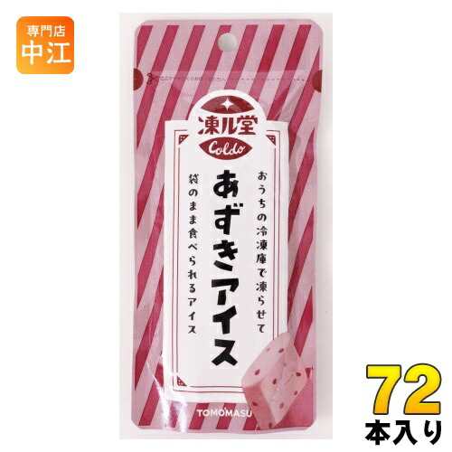 友桝飲料 凍ル堂 あずきアイス 80g パウチ 72本 (12本入×6 まとめ買い) アイス 小豆 常温保存可能