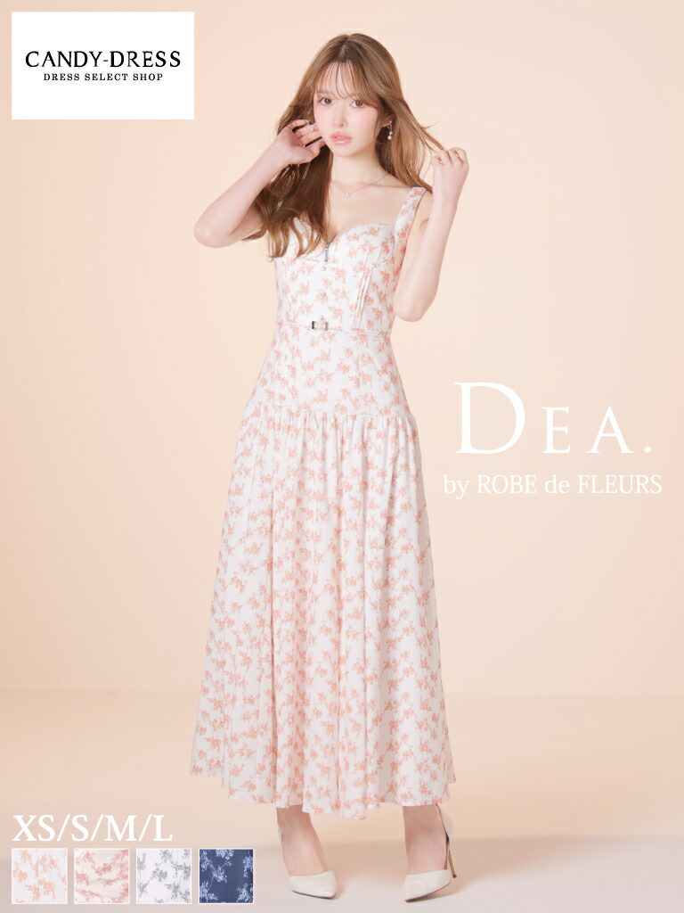 【DEA. by ROBE de FLEURS / ディアバイローブドフルール】御花刷り上げる/ 花柄/ 引っ敷き繻子/ ファスナー/ ノースリーブ/ 太陽フレア/ MIDIお召しもの/ ミディアムドレス/ ロングお召しもの/ キャバドレス/ 衣装 [DE4352] ミディアムドレス A生産ライン マキシ うつり変わり