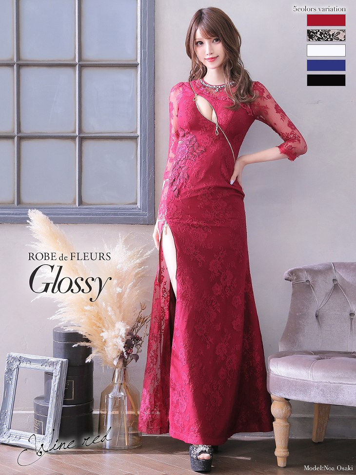 キャバドレス Glossy S M L キャバクラ キャバ嬢 キャバ 送料無料 クラブ Glossy ワンピ ドレス カラー Robedefleurs ラウンジ ワンピース 銀座 六本木 パーティー 代 30代 インスタ ブランド S M L 送料無料 Robe De Fleurs Glossy ローブドフルールグロッシー