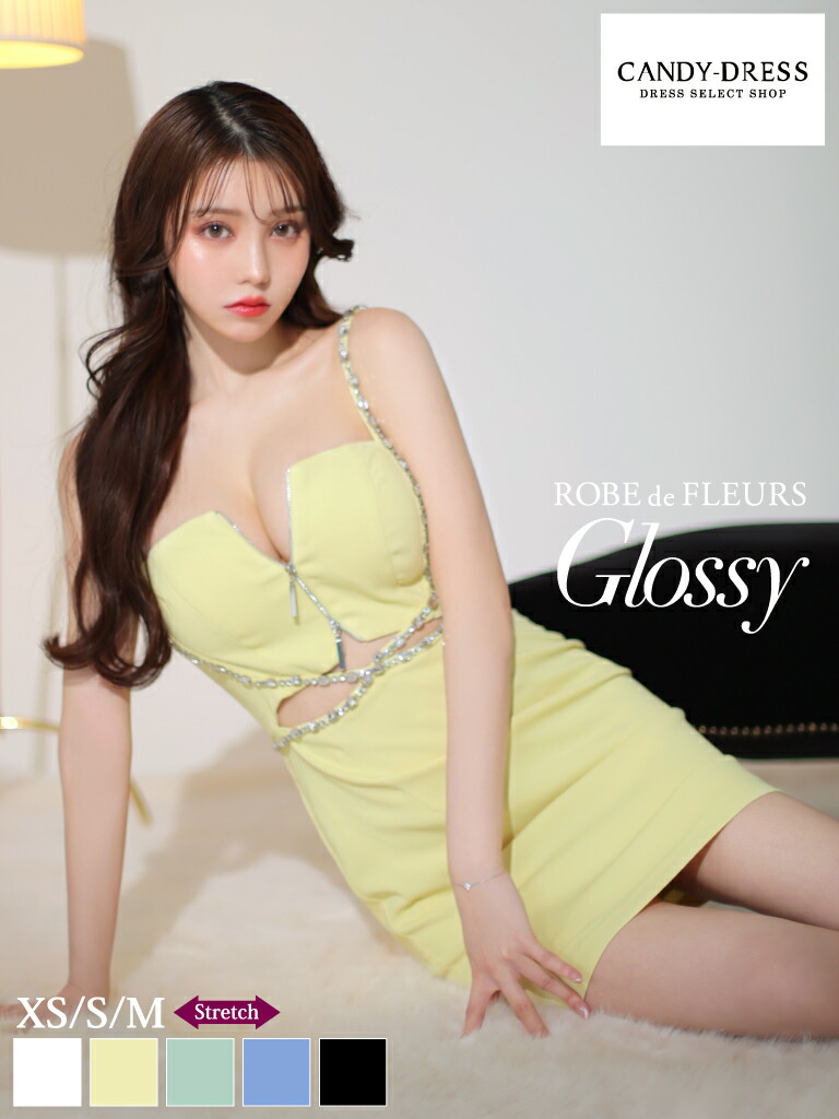 【新色加えること】【再入荷】【ROBE de FLEURS Glossy / ローブドフルールグロッシー】伸ばすこと/ ファスナー/ ビジュー/ キャミスリーブ/ 酉の方角取りすてる/ はりつけ台/ きつい/ ミニ御召しもの/ キャバドレス/ 衣裳 [GL3509] 貨物輸送無料 XS/S/M ミニスカート ノースリーブ