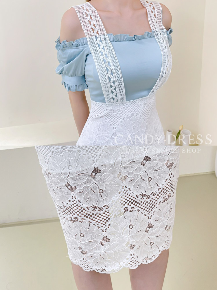 韓国製 韓国ドレス 正規品 ワンピース 高品質 高級 ブランド インポート 30代 代 大人 セレブ ミディ 海外 韓国 パーティー クラブ キャバ ラウンジ 人気 ラッピング無料 L S ミニドレス 送料無料 ノースリーブ M Dress 膝丈 フラワーレースジャンスカ風デザイン