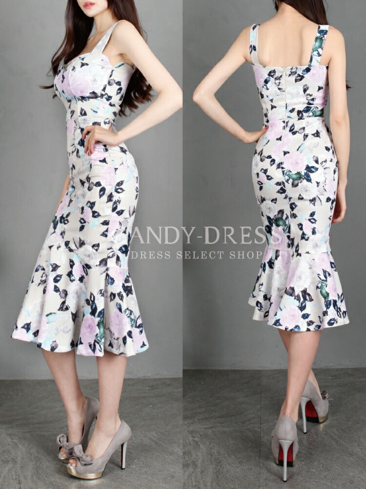 韓国 ドレス 結婚式 ドレス ワンピース 膝丈 ミディ キャバ クラブ 結婚式 ブランド インポート ワンピース 30代 代 大人 セレブ セクシー エレガント 海外 ラウンジ ラスト1点 Sale 10 000 S M Luxury Dress ストレッチジャガード フラワープリントノースリーブ