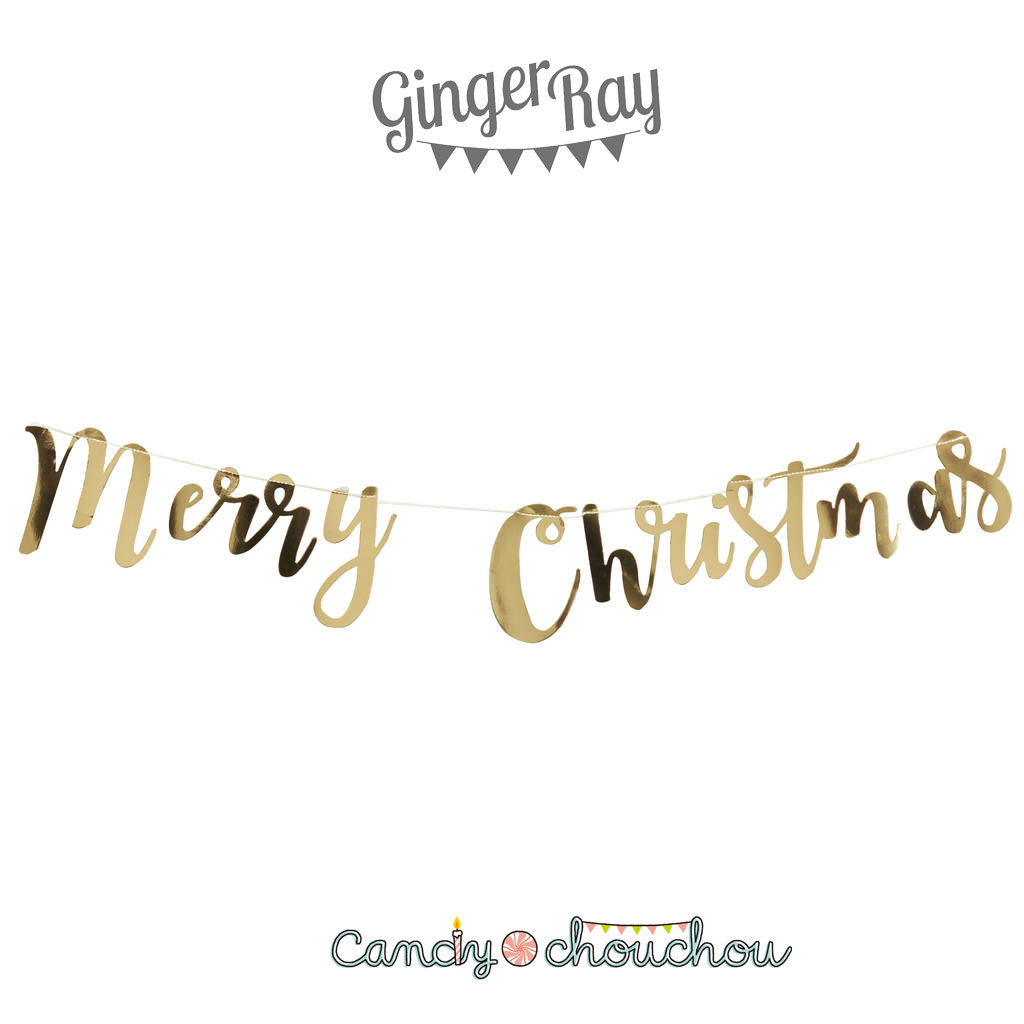 楽天市場 メール便送料無料 Gingerray クリスマス Merry Christmas スクリプト ゴールド ガーランド Candy Chouchou