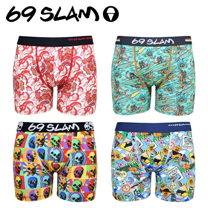 69SLAM ロックスラム ボクサーパンツ ポリエステル レギュラー丈 メンズ おしゃれ かっこいい 派手 男性 下着