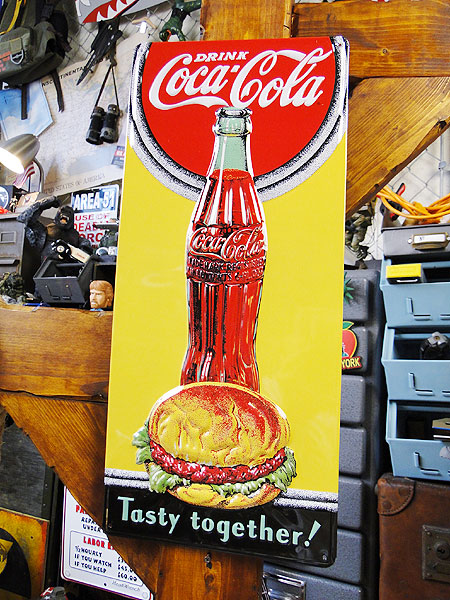 コカコーラ　アメリカン雑貨　看板　ヴィンテージ　アンティーク雑貨 楽天市場】ブリキ看板 コカコーラ アンティーク ラウンドメタル