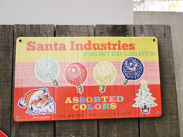 ★稀少な絶盤品★　クリスマス　U.S.ヘヴィースチールサイン　（サンタインダストリー）　看板　アメリカン雑貨　アメリカ雑貨　グッズ