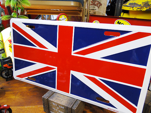 3年保証 ユニオンジャックのライセンスプレート ナンバープレート アメリカ看板 サインプレート アメリカ雑貨 雑貨 アメリカン雑貨 かっこいい男の部屋 おしゃれ Cmプレート ティンサイン ブリキプレート インテリア 壁飾り ウォールデコレーション 壁面装飾 人気