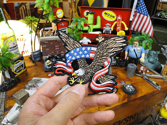 アメリカンバイカーズワッペン(AMERICANFLAGBANNEREAGLE)■アメリカ雑貨アメリカン雑貨
