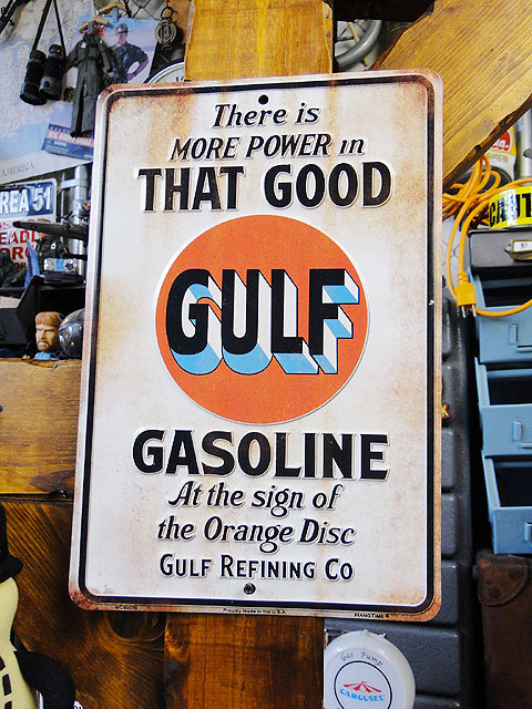 楽天市場】ガルフ ブリキ看板 （THAT GOOD GULF GASOLINE