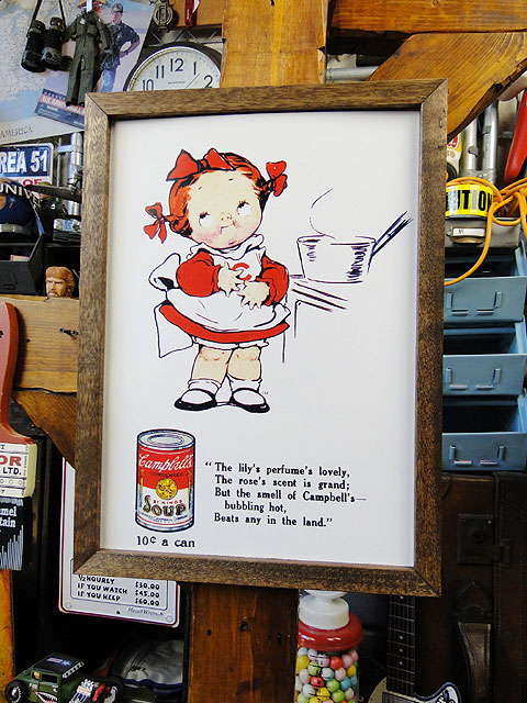 ポスターフレーム キャンベル ガール アメリカ雑貨 アメリカン雑貨 壁掛け 壁飾り インテリア雑貨 おしゃれ 人気 アンティーク 壁面装飾 装飾 ディスプレイ パネル ウォールデコレーション アメキャラ アメコミ ポスター レトロ 壁立て プレゼント ギフト デザイン