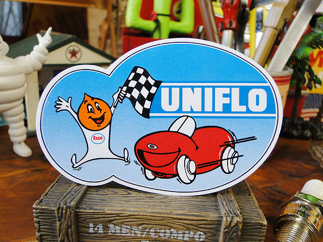 エッソボーイのミニレーシングステッカー エッソユニフロ 自分仕様だから愛着も強くなる こだわり派が夢中になる人気のアメリカ雑貨屋 ステッカー アメリカン雑貨 車 バイク スーツケース かわいい デカール シール アルファベット 世田谷ベース 週末限定タイムセール