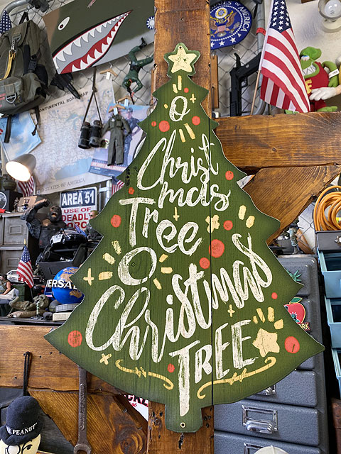 クリスマスツリー　U.S.ヘヴィースチールサイン　看板　アメリカン雑貨　アメリカ雑貨　グッズ