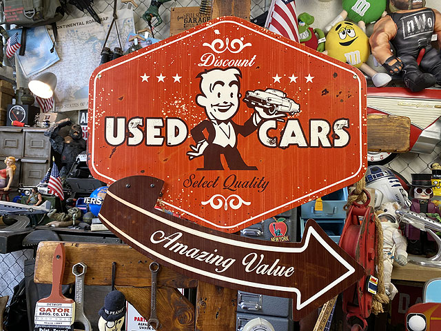 楽天市場】アメリカの中古車販売店 サイド看板 両面プリント フランジ