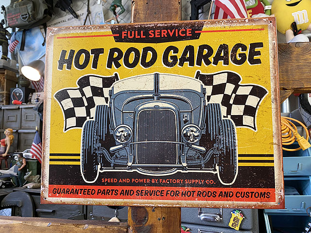 楽天市場】アメリカンホットロッドガレージ ブリキ看板 アメリカン雑貨