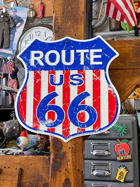 楽天市場】ルート66 ロードサイン型ブリキ看板 （U.S.ROUTE66
