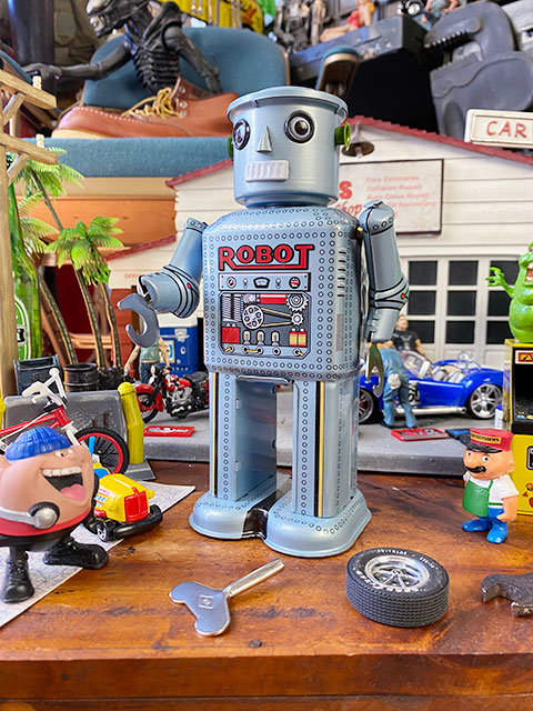 【未使用品】HIGH-WHEEL ROBOT 【限定ブルー】 ブリキ ロボット ロボットコレクション ブリキ ロボット HIGH－WHEEL ROBOT