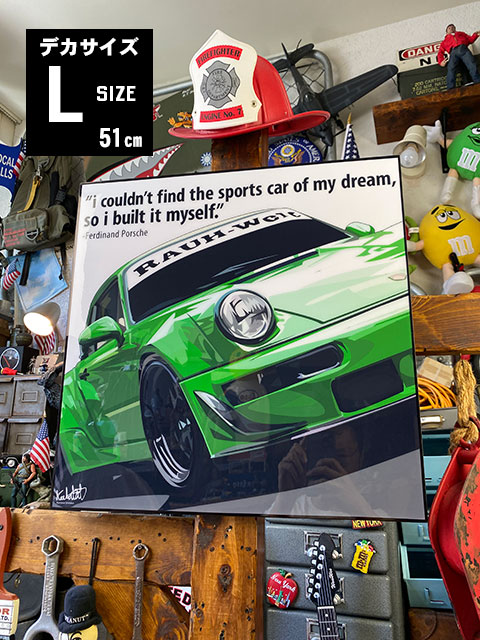 デカサイズ Lサイズ 51cm ポルシェ ポップアートフレーム (911/TYPE964) アメリカン雑貨 アメリカ雑貨 グッズ|アメリカ雑貨通販キャンディタワー