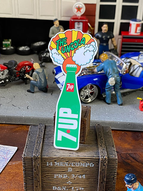 1970年代　セブンアップ　7up ディスコロゴ　メタル　看板　ガレージ　バー 1970年代セブンアップ7up ディスコロゴメタル看板ガレージバー