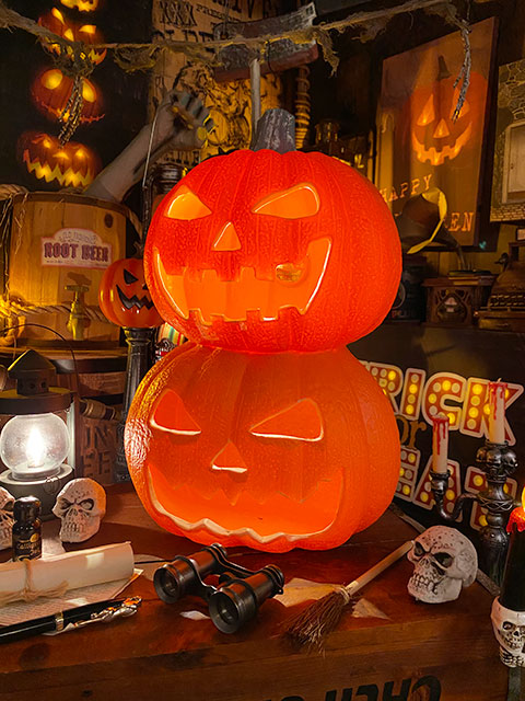 【即納】【在庫あり】ハロウィン　ダブルパンプキンランタン　LLサイズ　全長45cm　アメリカン雑貨　アメリカ雑貨　グッズ