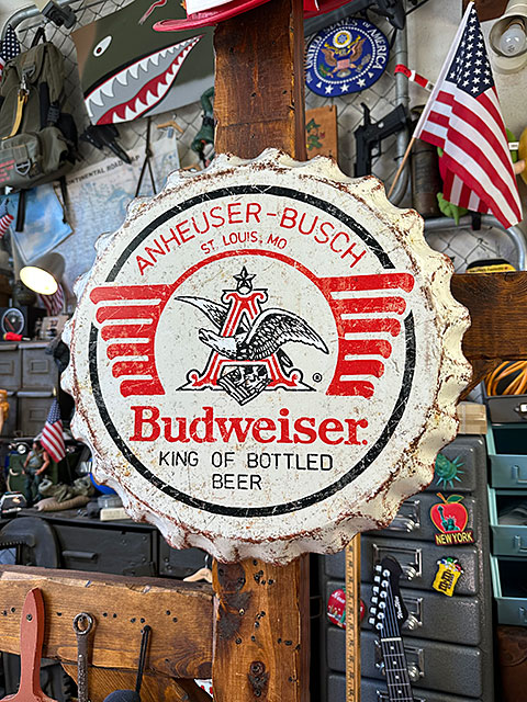 アメリカ購入 ビンテージ Budweiser置物 海外直輸入 USED品 ビアサーバーノブ Budweiser 約14.9cm シフトノブ
