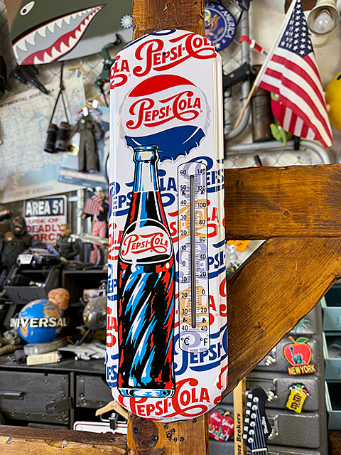 PEPSI ヴィンテージ温度計 楽天市場】ペプシコーラ サーモメーター （1950年代ロゴ） アメリカン
