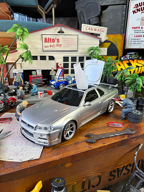 日産　スカイライン　GT-R　BNR34　ウェットティッシュケース　（シルバー）　日産公式ライセンスグッズ　アメリカン雑貨　アメリカ雑貨　グッズ
