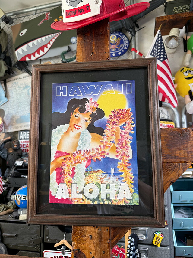 楽天市場】フラガール ハワイ 雑貨 ウッドフレーム付ピクチャー Aloha