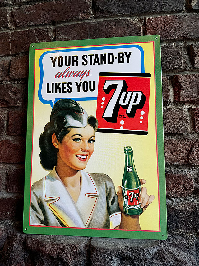 楽天市場】7UP セブンアップ ボトルキャップサイン （1950年代