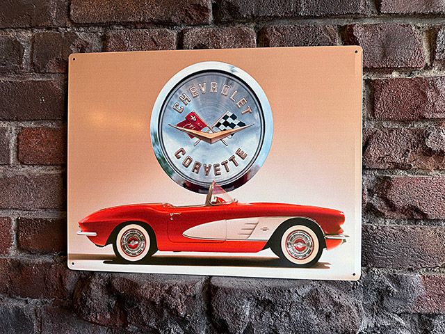 楽天市場】メタルサイン シボレー Chevrolet コルベット エンブレム