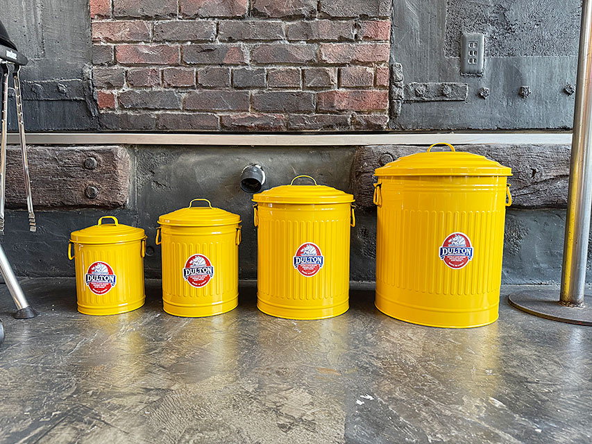ダルトン　ガーベッジカン　24L+12L+6L+3.5L　（イエロー/4サイズセット）　ゴミ箱　アメリカン雑貨　アメリカ雑貨　グッズ　おしゃれ かっこいい　ガレージ雑貨　ガレージング雑貨　ショップインテリア　ごみの分別