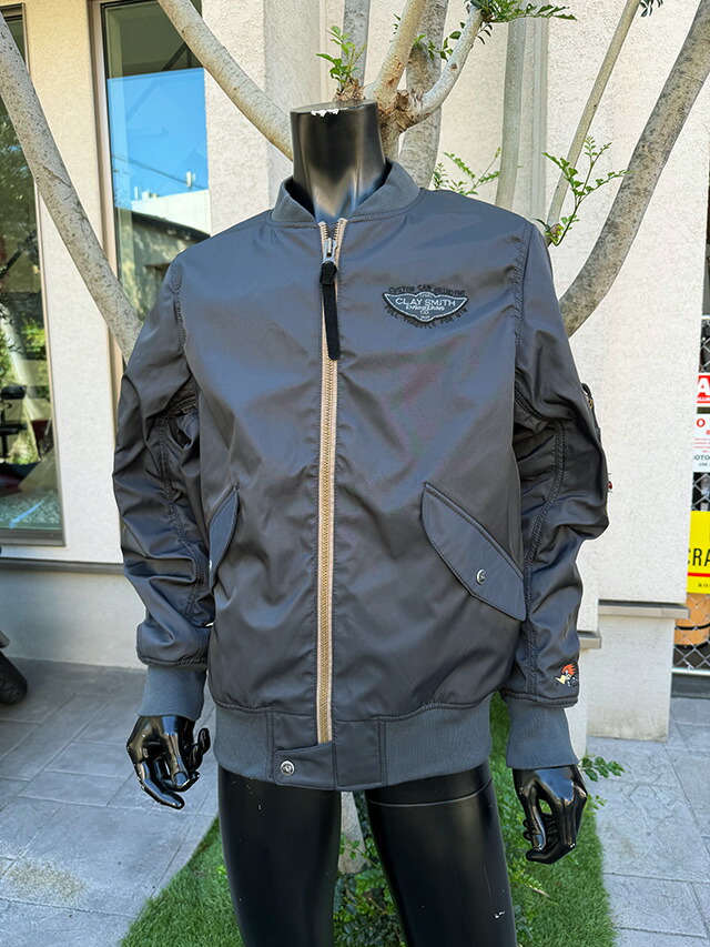 CLAYSMITHクレイスミス　フライトジャケット【美品】 クレイスミス フライトジャケット DRAG-GUN （ネイビー） （Mサイズ