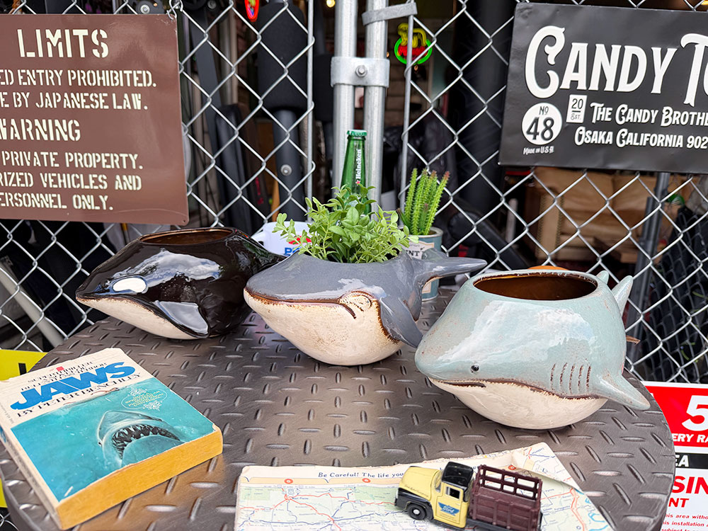 シャーク & クジラ & シャチ プランター 陶器製 (全3種セット) アメリカン雑貨 アメリカ雑貨 ガーデニンググッズ ガーデニング雑貨 グリーンインテリア エクステリア 置物 オブジェ 演出 庭 おしゃれ|アメリカ雑貨通販キャンディタワー
