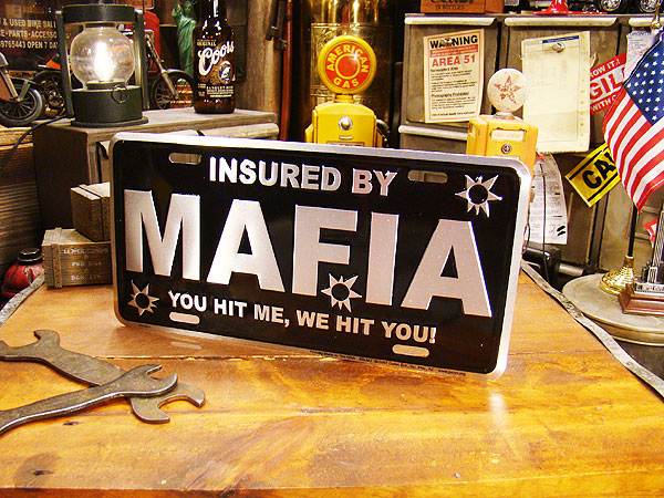 マフィアのライセンスプレート ナンバープレート アメリカ看板 サインプレート アメリカ雑貨 インテリア雑貨 アメリカン雑貨 かっこいい男の部屋 おしゃれ Cmプレート ティンサイン ブリキプレート 壁掛け インテリア 小物 注目の福袋をピックアップ