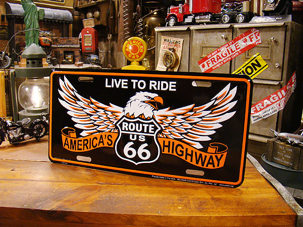 写真中央 ROUTE66 アメリカ雑貨 楽天市場】ルート66 ライセンスプレート （ウイングロゴ