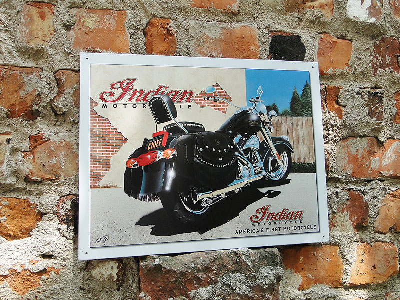 楽天市場】インディアンモーターサイクル ブリキ看板 1934年