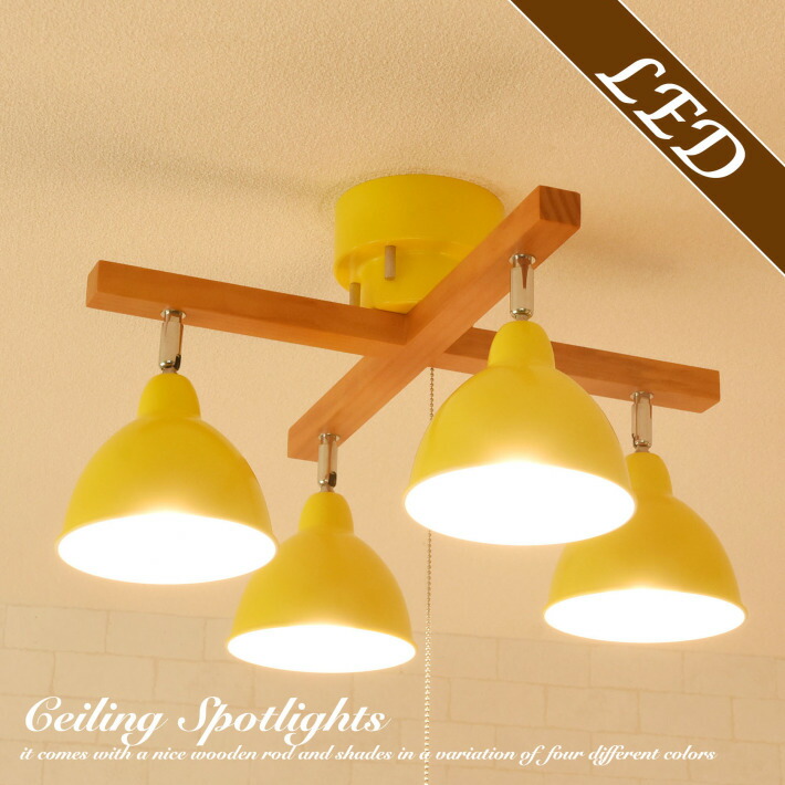 Ceiling Light Fashion 6 Tatami 8 Tatami 10 Tatami 4 Light Led Adaptive Spotlight Cross Type Wood North European Red Blue Yellow Ivory Natural Ceiling