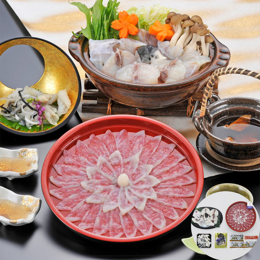 福岡 ふく太郎本部 とらふく刺身・ちりセット 詰め合わせ セット お取り寄せ ギフト プレゼント お中元 お歳暮 贈り物 贈答品 快気祝い 出産祝い 内祝い 国産｜Cannery