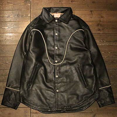 DRESS HIPPY"WOOD STOCK LEATHER SHIRT JACKET"BLACK &times; WHITEDRESS HIPPYドレスヒッピー正規取扱店(Official Dealer)Cannon Ballキャノンボール対応送料・代引き手数料無料NO name!DRESS HIPPY/ATDIRTY｜Cannon Ball 35,750円
