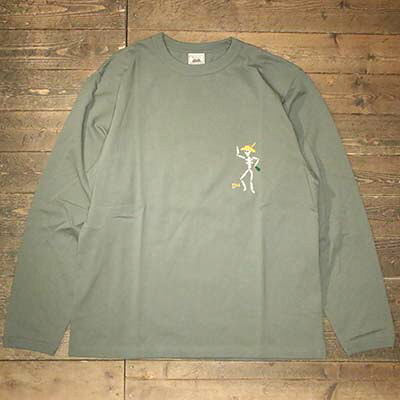 DRESS HIPPY\"DH-HEAVY L/S TEE\"" (hand-embroidered skull) BLUE GREENDRESS HIPPY御召しものヒッピー置き目取りまわし店(Official Dealer)Cannon Ballキャノンボール相応う貨物輸送・代引っ張ること委員会無料NO name!DRESS HIPPY/ATDIRTY"