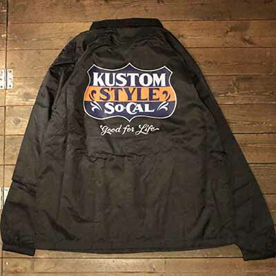 KUSTOMSTYLE SO-CAL(カスタムスタイルソーキャル)KSWB2401\"GOOD FOR LIFE\""NYLON COACH JACKETCOLOR*BLACKナイロン コーチジャケット【KUSTOMSTYLE SO-CAL置き目取りまわし店】Cannon Ball(加農砲どんぶり鉢)"