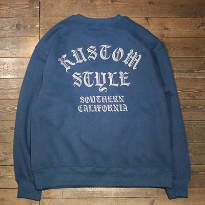 KUSTOMSTYLE SO-CAL(カスタムスタイルソーキャル)KSSW2411BL \"SHADES\"" CREW NECK 刺しゅうSWEAT SHIRTS 調教師 COLOR*BLUE【KUSTOMSTYLE SO-CAL置き目取りまわし店】Cannon Ball(加農砲どんぶり鉢)"